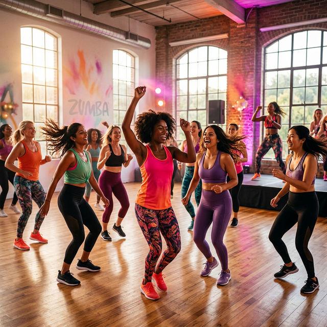 Energetic Zumba Class